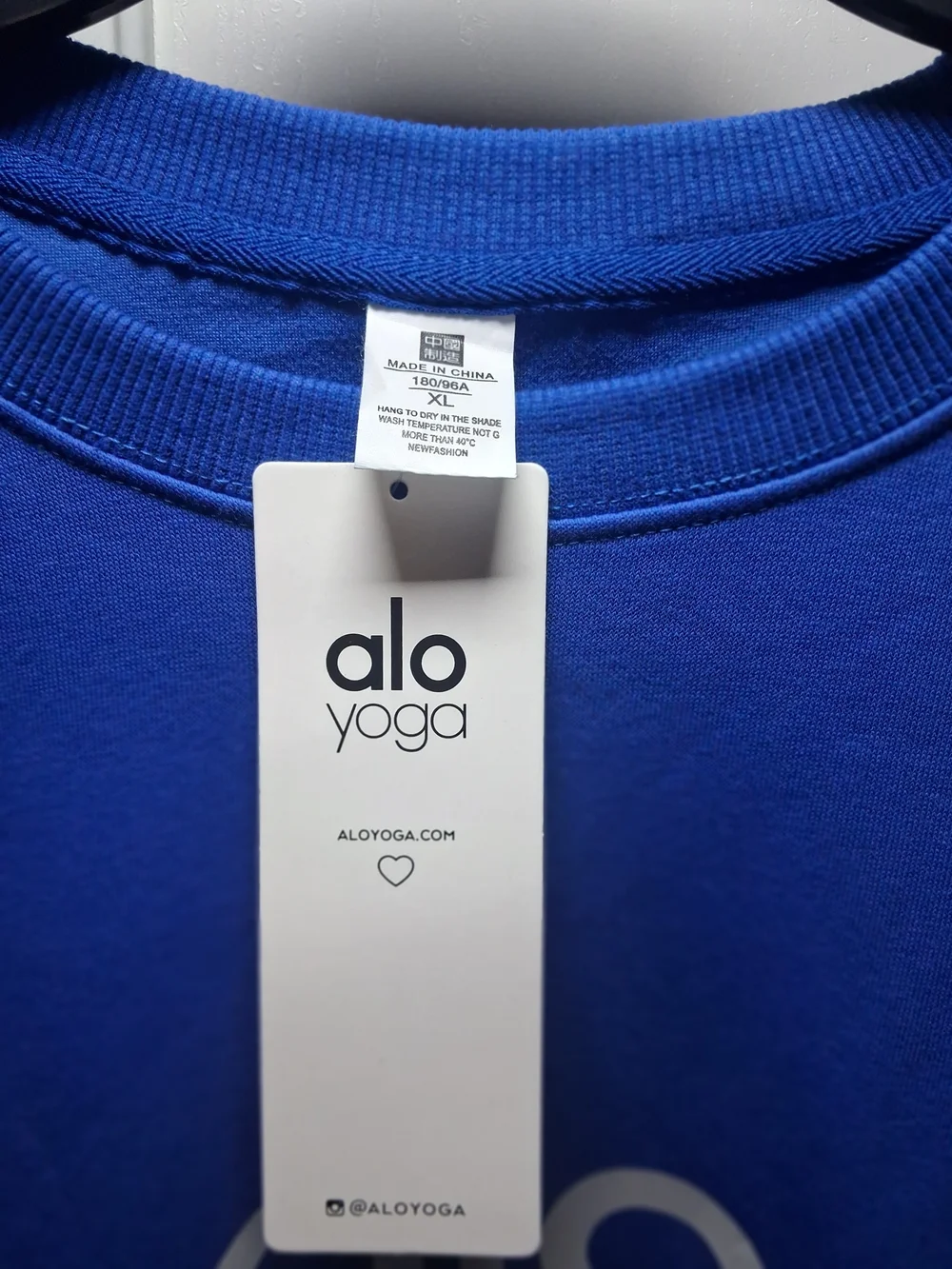ALO Yoga Royal Blue Crewneck Sweatshirt Sz Xl